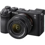 Sony mirrorless camera with lens, ideal for photography enthusiasts in the UK.