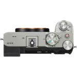 Top view of a mirrorless camera body with control dials, available at Camix UK.