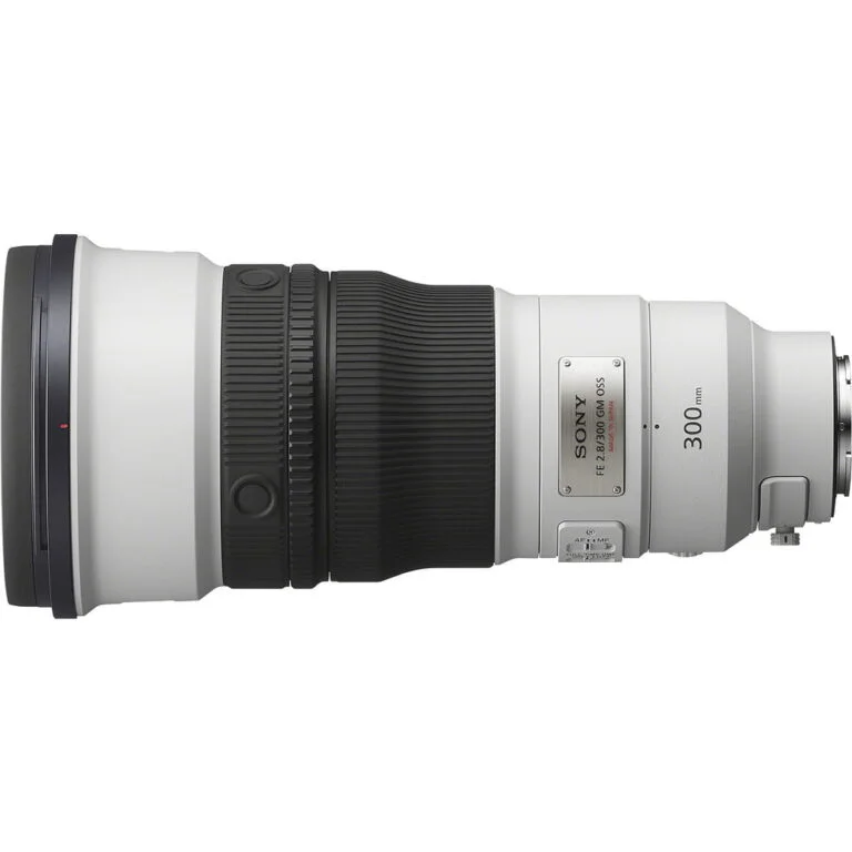Sony 300mm telephoto lens for professional photography, available at Camix camera shop UK.