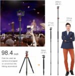 K&F Concept Lightweight Travel Tripod 2.4m 10kg Load with Detachable Monopod & Extension Arm - Image 13