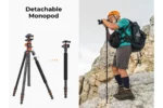 K&F Concept Lightweight Travel Tripod 2.4m 10kg Load with Detachable Monopod & Extension Arm - Image 10