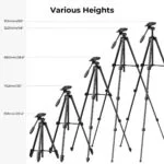 K&F Concept camera tripod with adjustable heights for photography gear.