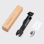 K&F Concept camera tripod with remote and manual, ideal for photography gear enthusiasts.