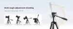 Multi-angle camera tripod for versatile photography, featuring adjustable shooting angles.