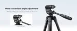 K&F Concept camera tripod with detachable grip for convenient angle adjustment.