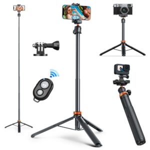 K&F Concept Phone Tripod Selfie Stick For GoPro, DJI Osmo Action, Insta 360 Bluetooth Remote Control + Gopro Adapter