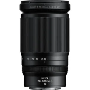 Nikon Z 28-400mm f/4-8 VR lens for mirrorless cameras.