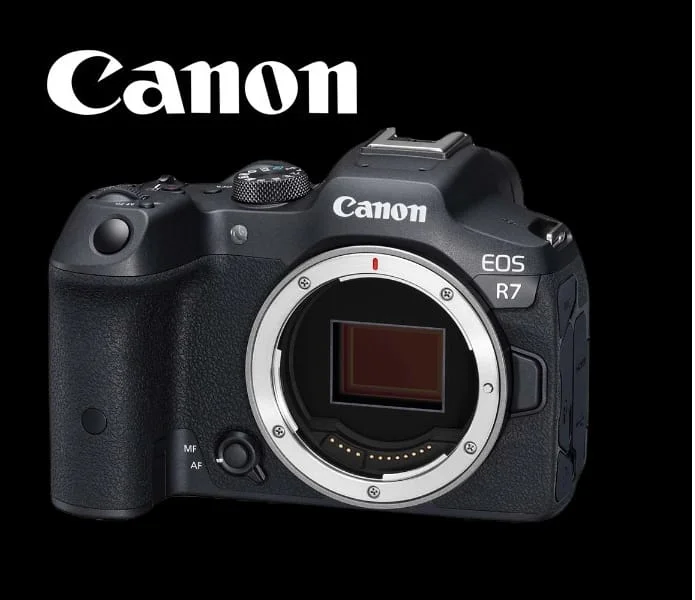 Canon EOS R7 camera body, mirrorless digital camera available at Camix UK.