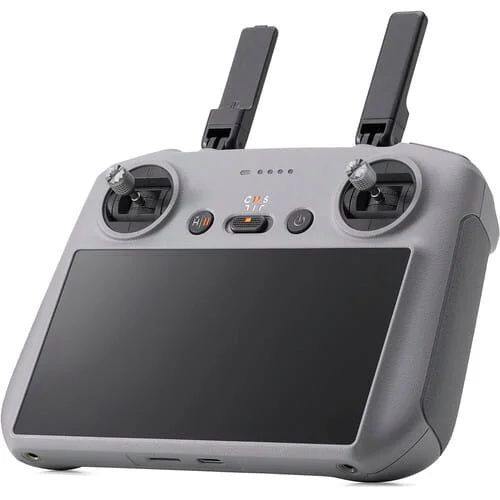 DJI drone remote controller with screen, ideal for aerial photography and videography.