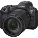 Canon EOS R5 Mark II mirrorless camera with RF 24-105mm lens, available at Camix UK.