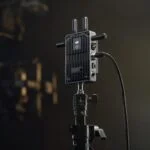 DJI wireless video transmitter on tripod in camera shop UK