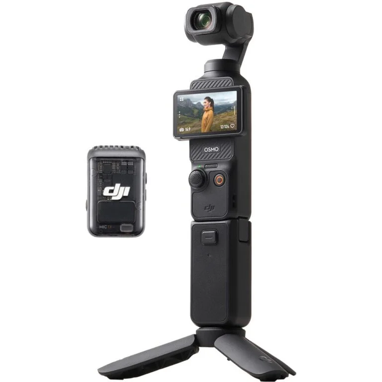DJI Osmo Pocket camera with wireless module, ideal for videography and travel.
