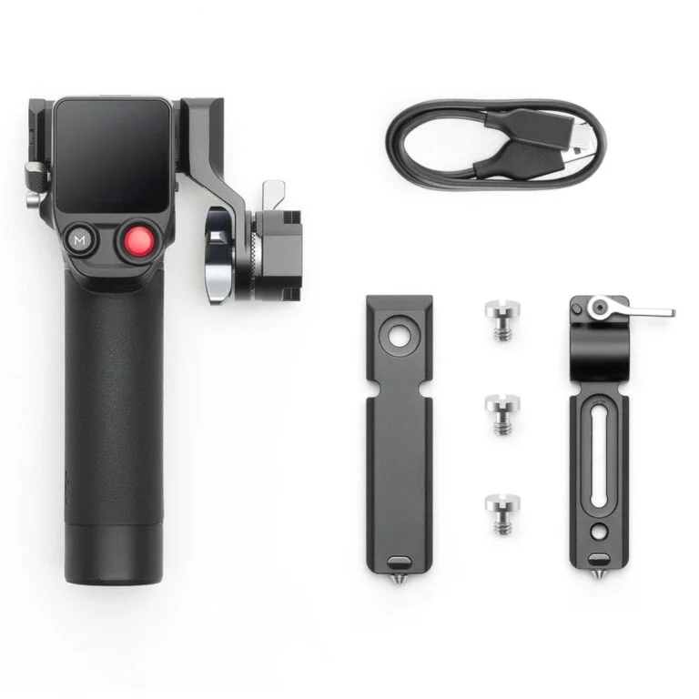 Camera gimbal with accessories including cables and mounting hardware, available at Camix UK.