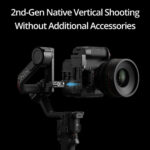 Professional camera on gimbal for vertical shooting, ideal for videography and photography.