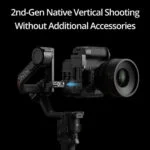 Professional camera on gimbal for vertical shooting, ideal for videography and photography.
