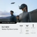 DJI Neo Motion Fly More Combo with goggles and controller in use outdoors.