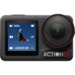 Action camera with display showing snowboarder, available at Camix UK.