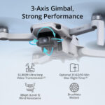 High-performance 3-axis gimbal drone with 4K camera and long flight time, ideal for aerial photography.