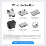 DJI Mini 2 drone package with remote, battery, charging hub, and accessories.