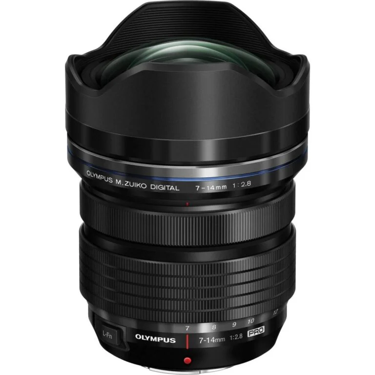 Olympus M.Zuiko Digital 7-14mm f/2.8 Pro lens for Micro Four Thirds cameras.