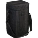 Black camera bag with shoulder strap for photography gear