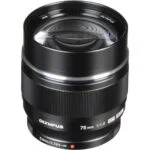 Olympus 75mm f/1.8 lens for Micro Four Thirds cameras, ideal for portrait photography.