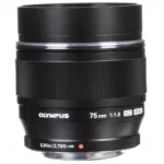 Olympus 75mm f/1.8 lens for Micro Four Thirds cameras, ideal for portrait photography.