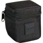 Black Sigma camera lens pouch with zipper, ideal for protecting lenses.