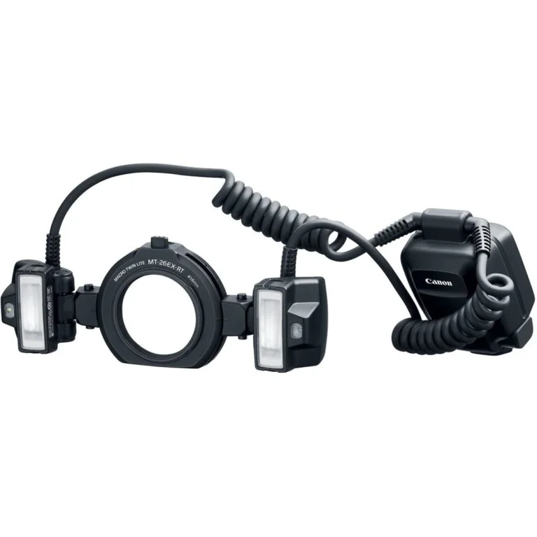 Canon macro ring flash for professional photography, available at Camix camera shop UK.