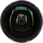 Close-up of a camera lens with multi-coated glass, ideal for photography enthusiasts.