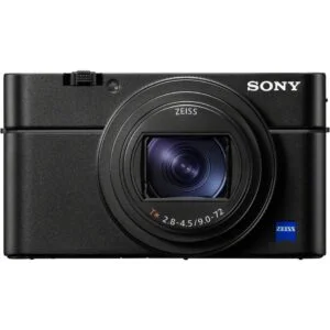 Sony compact digital camera with Zeiss lens, ideal for photography enthusiasts.