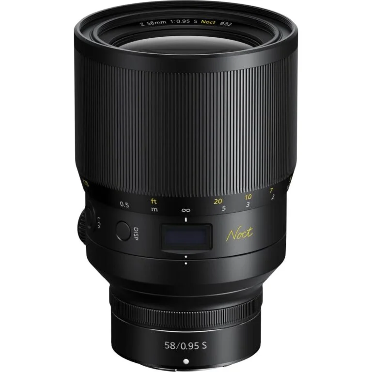 Nikon Z 58mm f/0.95 S Noct lens for mirrorless cameras, ideal for professional photography.