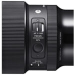 Sigma camera lens with focus controls, ideal for professional photography.
