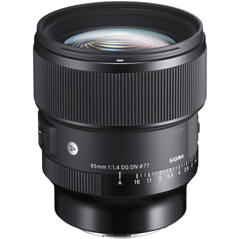 Sigma 85mm f/1.4 DG DN lens for mirrorless cameras, available at Camix UK.