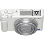 Sony compact digital camera with Zeiss lens, ideal for vlogging and photography.