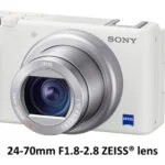 Sony digital camera with 24-70mm F1.8-2.8 ZEISS lens, ideal for photography enthusiasts.