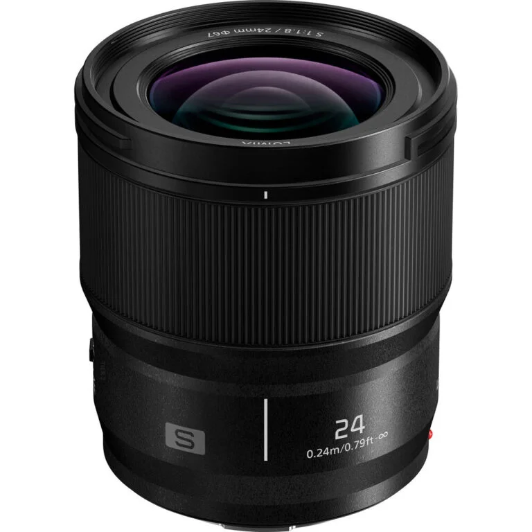 Panasonic L mount 24mm lens for mirrorless cameras, ideal for photography enthusiasts.