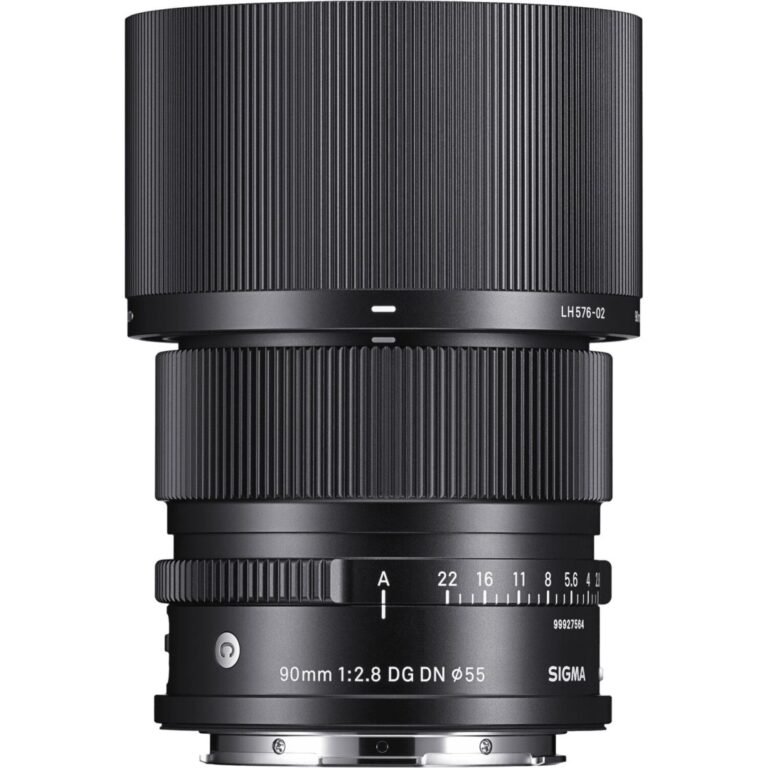 Sigma 90mm f/2.8 DG DN lens for mirrorless cameras, available at Camix UK.