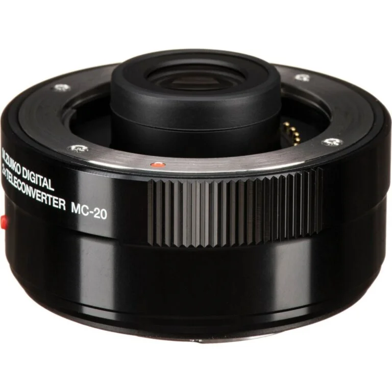 Olympus digital teleconverter MC-20 for enhancing camera zoom capabilities.