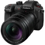 Panasonic Lumix GH5 II mirrorless camera with Leica lens, ideal for professional photography and videography.
