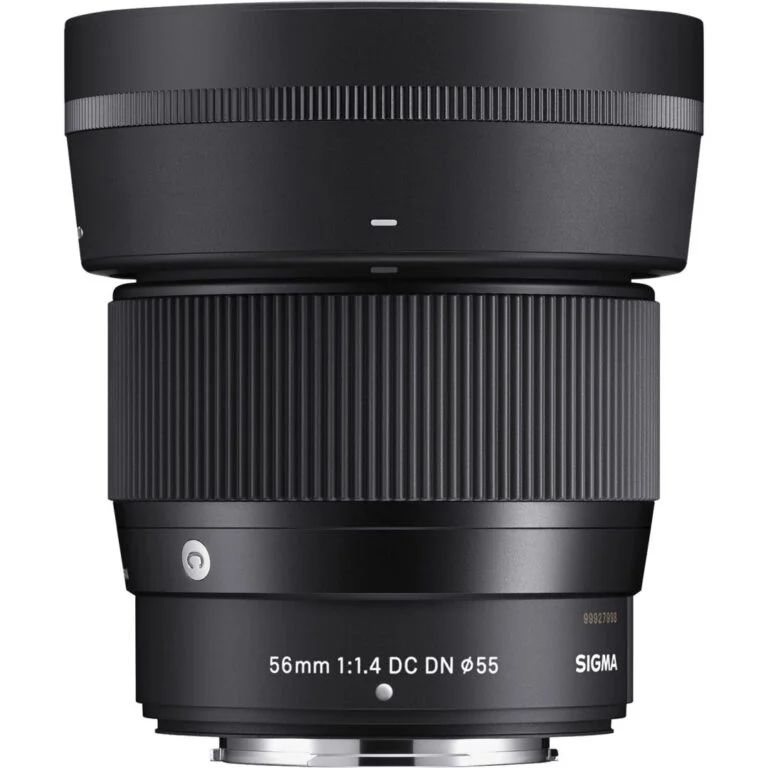 Sigma 56mm f/1.4 DC DN lens for mirrorless cameras, available at Camix UK.