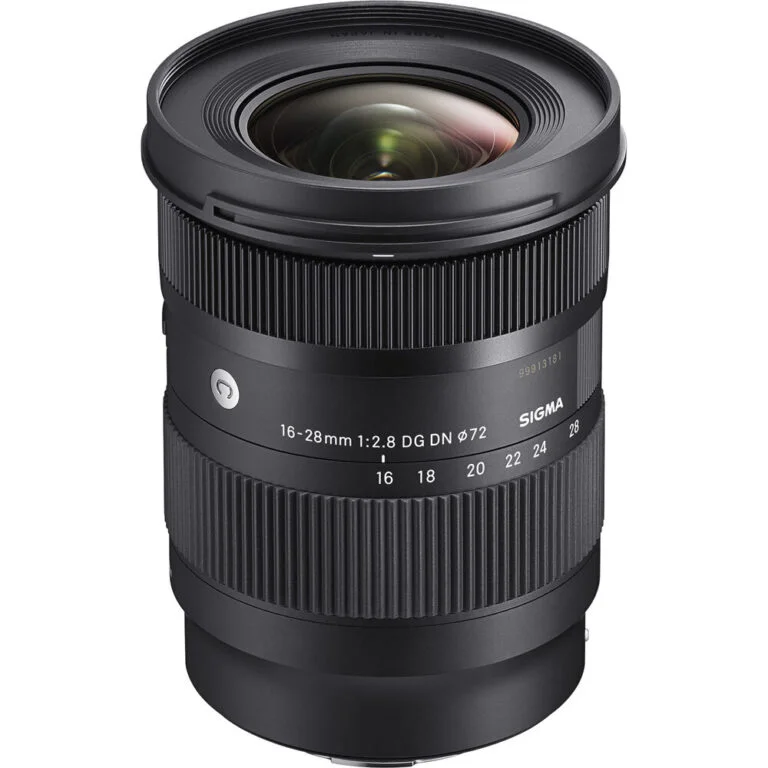 Sigma 16-28mm f/2.8 DG DN lens for mirrorless cameras, available at Camix UK.