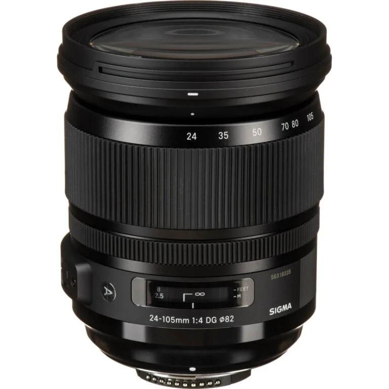 Sigma 24-105mm f/4 DG lens for DSLR cameras, ideal for versatile photography.