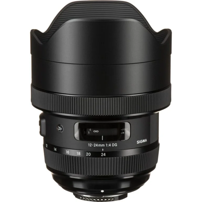 Sigma 12-24mm f/4 DG lens for professional photography, available at Camix camera shop UK.