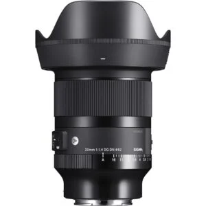 Sigma 20mm f/1.4 DG DN Art lens for mirrorless cameras, ideal for wide-angle photography.