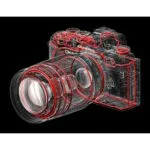 Transparent view of an Olympus mirrorless camera showcasing internal components.