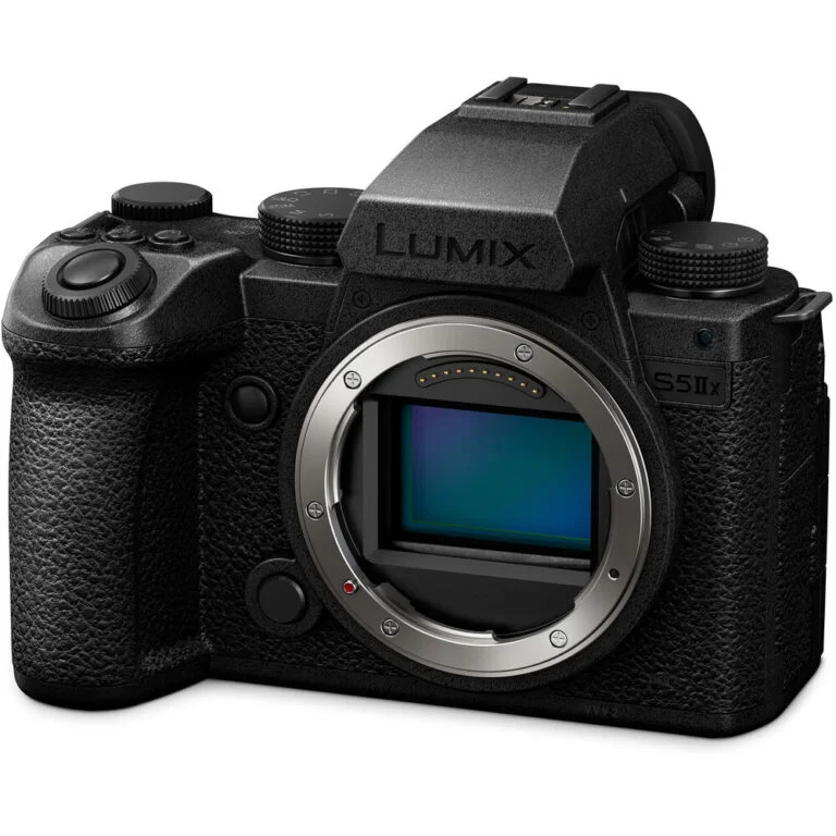 Panasonic Lumix S5IIX mirrorless camera body on display.