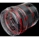 Transparent view of a camera lens showcasing internal components, ideal for photography enthusiasts.