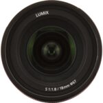 Panasonic Lumix 18mm lens front view, ideal for mirrorless cameras.