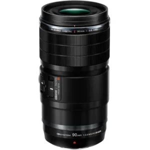 Olympus M.Zuiko Digital 90mm f3.5 macro lens for Micro Four Thirds cameras.